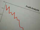 Photo of a graph trending downward.